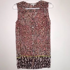 Cabi leopard print sheer tank top